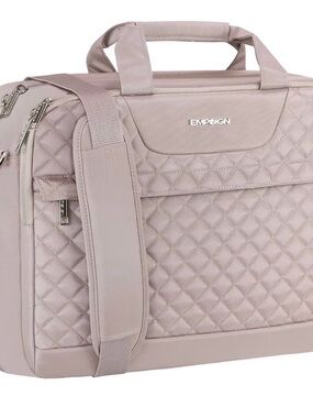 Dusty Pink Quilted Women's Laptop Briefcase